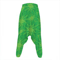 Green Cannabis Leaf Pattern Print Hammer Pants