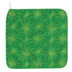 Green Cannabis Leaf Pattern Print Hand Towel