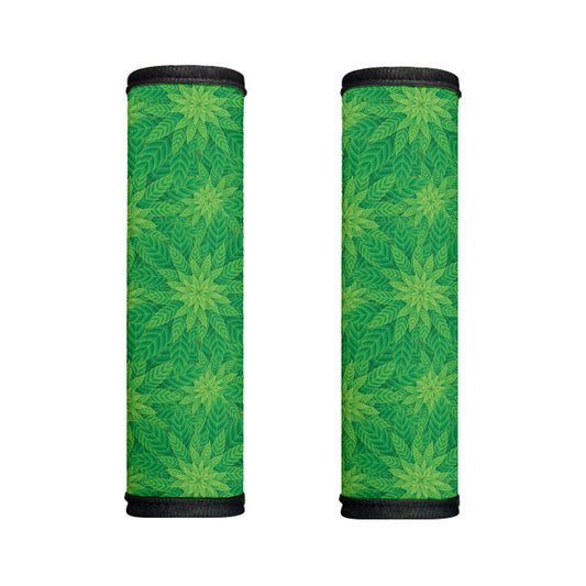 Green Cannabis Leaf Pattern Print Handle Covers