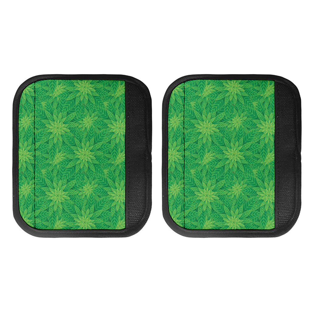 Green Cannabis Leaf Pattern Print Handle Covers