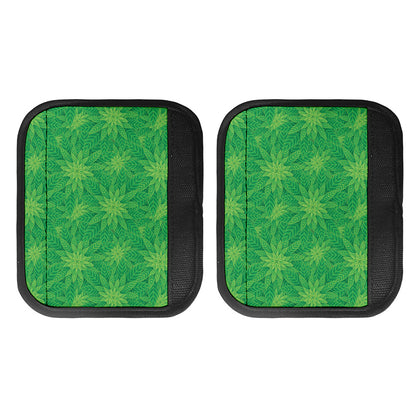 Green Cannabis Leaf Pattern Print Handle Covers