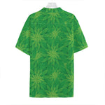 Green Cannabis Leaf Pattern Print Hawaiian Shirt
