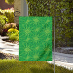 Green Cannabis Leaf Pattern Print House Flag