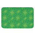 Green Cannabis Leaf Pattern Print Indoor Door Mat