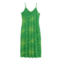 Green Cannabis Leaf Pattern Print Jersey Midi Cami Dress