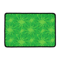 Green Cannabis Leaf Pattern Print Kitchen Mat