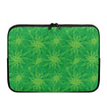 Green Cannabis Leaf Pattern Print Laptop Sleeve