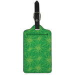 Green Cannabis Leaf Pattern Print Luggage Tag