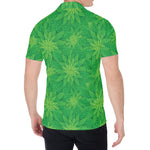 Green Cannabis Leaf Pattern Print Men's Shirt