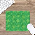 Green Cannabis Leaf Pattern Print Mouse Pad
