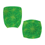 Green Cannabis Leaf Pattern Print Office Chair Cover