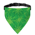 Green Cannabis Leaf Pattern Print Over The Collar Dog Bandana