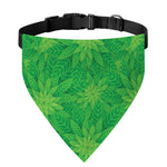 Green Cannabis Leaf Pattern Print Over The Collar Dog Bandana