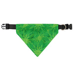 Green Cannabis Leaf Pattern Print Over The Collar Dog Bandana