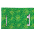 Green Cannabis Leaf Pattern Print Placemat