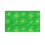 Green Cannabis Leaf Pattern Print Polyester Flag
