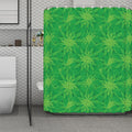 Green Cannabis Leaf Pattern Print Polyester Shower Curtain