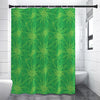 Green Cannabis Leaf Pattern Print Premium Shower Curtain