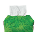 Green Cannabis Leaf Pattern Print Rectangle Tissue Box Cover