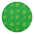 Green Cannabis Leaf Pattern Print Round Blanket
