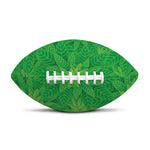 Green Cannabis Leaf Pattern Print Rugby Ball