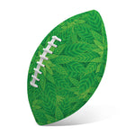 Green Cannabis Leaf Pattern Print Rugby Ball