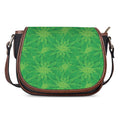 Green Cannabis Leaf Pattern Print Saddle Bag