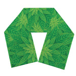 Green Cannabis Leaf Pattern Print Scarf