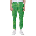 Green Cannabis Leaf Pattern Print Joggers