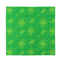 Green Cannabis Leaf Pattern Print Silk Bandana