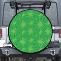 Green Cannabis Leaf Pattern Print Tire Cover
