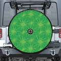 Green Cannabis Leaf Pattern Print Tire Cover With Camera Hole
