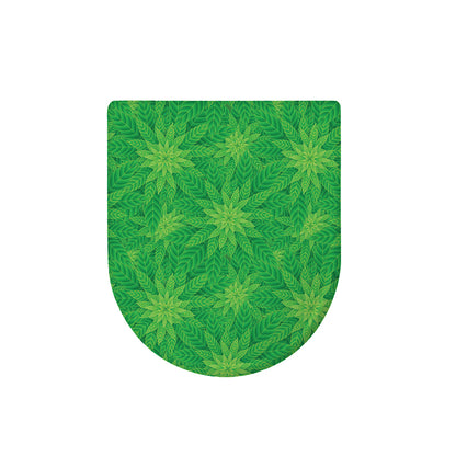 Green Cannabis Leaf Pattern Print Toilet Lid Cover