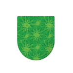 Green Cannabis Leaf Pattern Print Toilet Lid Cover