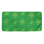 Green Cannabis Leaf Pattern Print Towel
