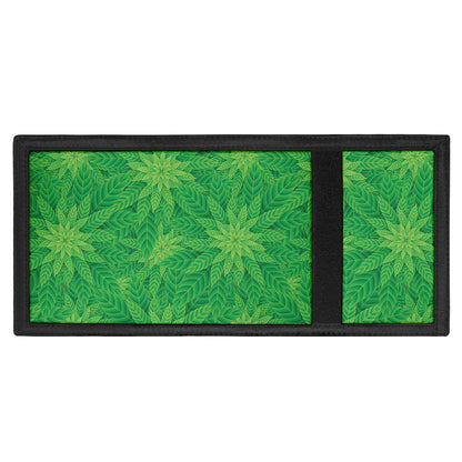 Green Cannabis Leaf Pattern Print Trifold Wallet
