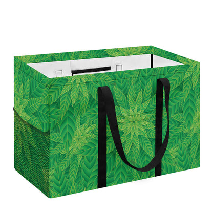 Green Cannabis Leaf Pattern Print Utility Tote Bag