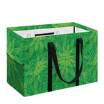 Green Cannabis Leaf Pattern Print Utility Tote Bag