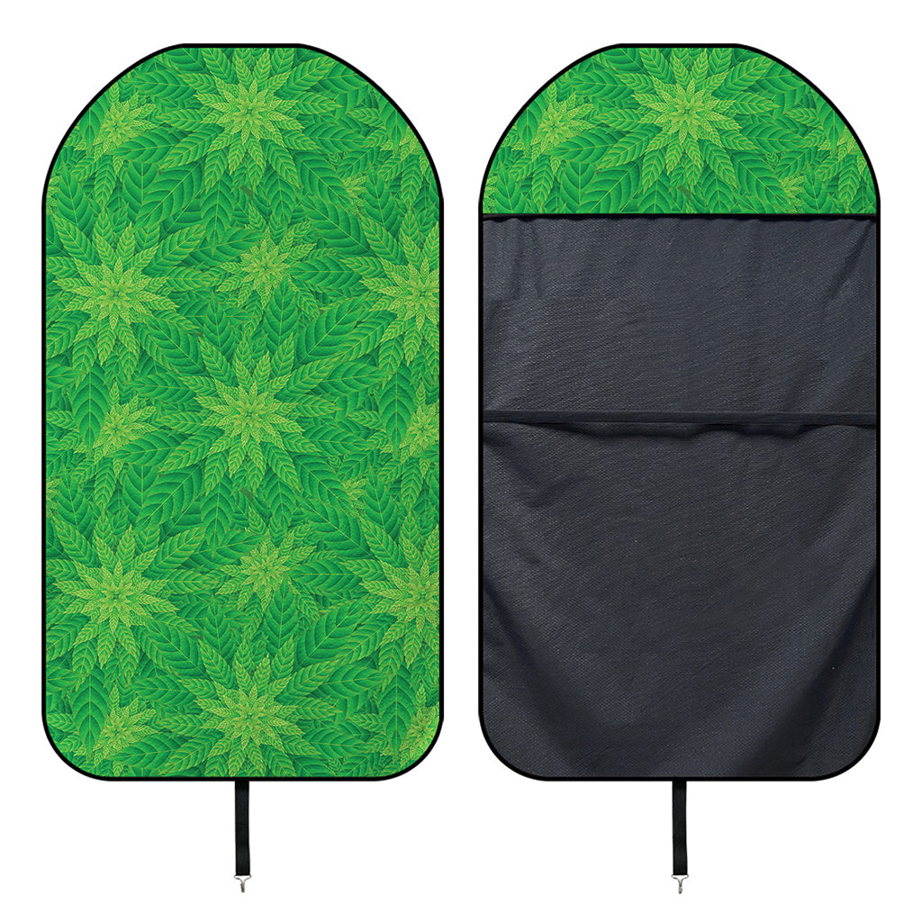 Green Cannabis Leaf Pattern Print Waterproof Car Seat Cover
