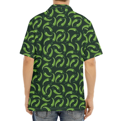 Green Chili Peppers Pattern Print Aloha Shirt