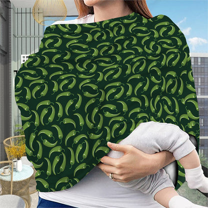 Green Chili Peppers Pattern Print Baby Seat Cover