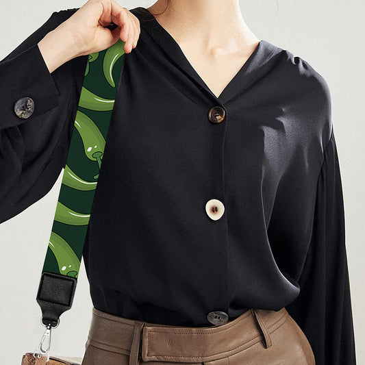 Green Chili Peppers Pattern Print Bag Strap