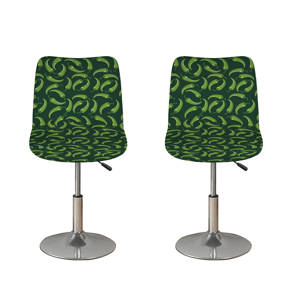Green Chili Peppers Pattern Print Bar Stool Covers
