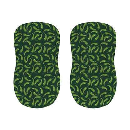 Green Chili Peppers Pattern Print Bar Stool Covers