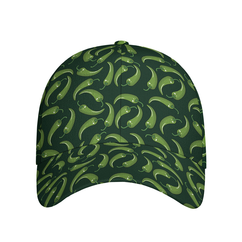 Green Chili Peppers Pattern Print Baseball Cap