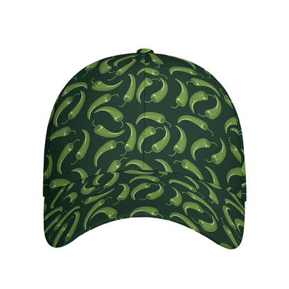Green Chili Peppers Pattern Print Baseball Cap