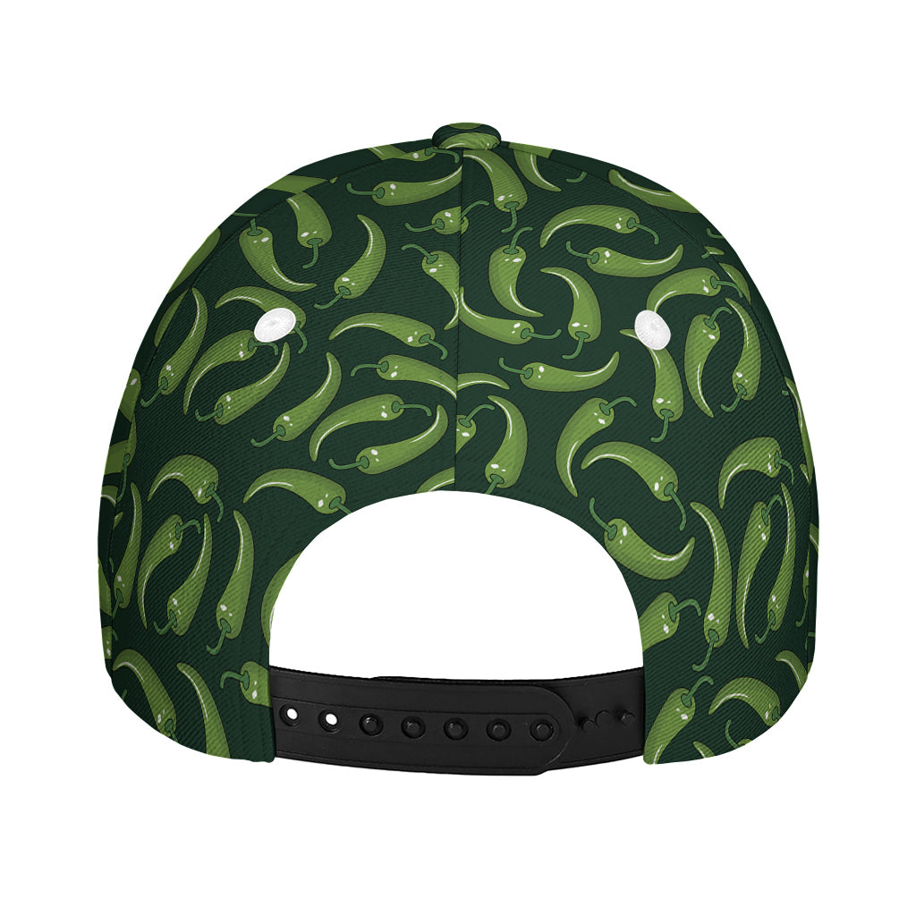 Green Chili Peppers Pattern Print Baseball Cap