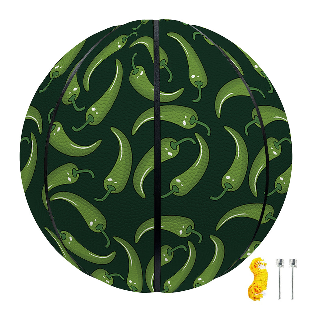 Green Chili Peppers Pattern Print Basketball