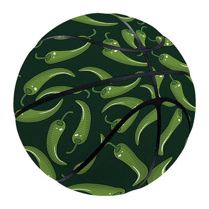 Green Chili Peppers Pattern Print Basketball