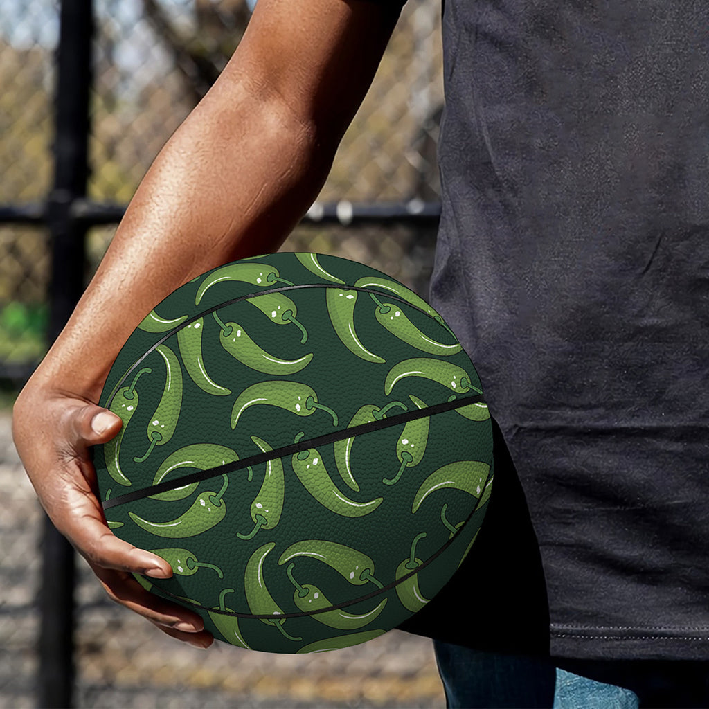 Green Chili Peppers Pattern Print Basketball